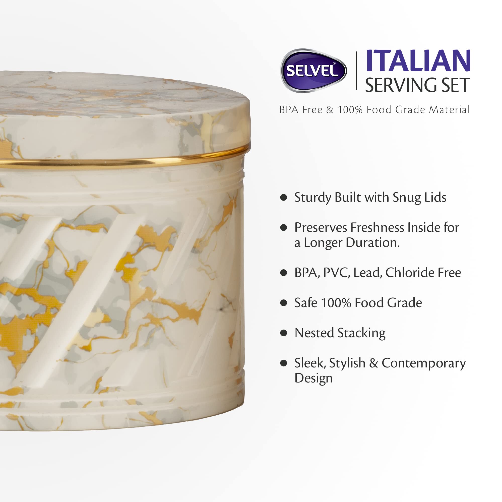 SELVEL Giving shape to life! Unbreakable & Air tight Dry Fruit Container Tray Set with Lid & Serving Tray, Airtight Container Se